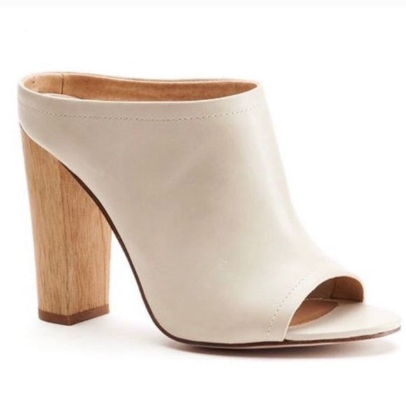 🆕 SHOEMINT Taupe Slip On Block Heel Mules - Picture 2 of 12